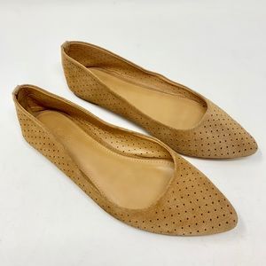 J CREW brown suede flats. Size 7